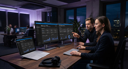 Team in einem Workshop zu KI und Microsoft 365